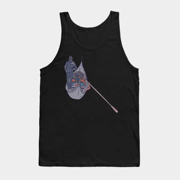 Gondola Boat - Italian Rower - Romantic Venice Tank Top by DeWinnes